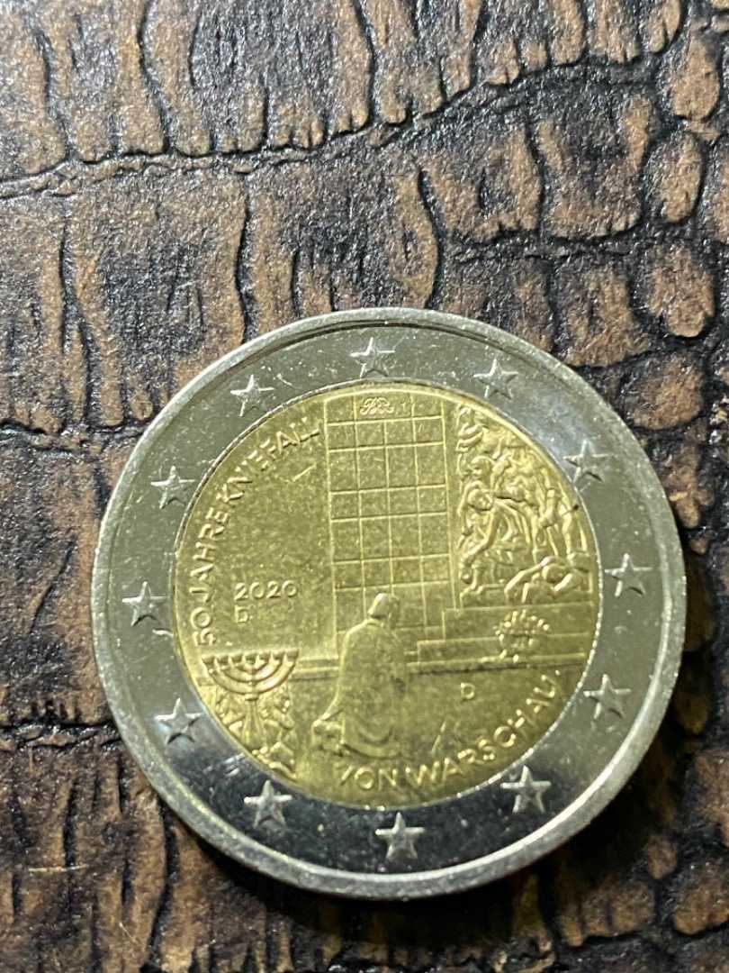 50 Jahre Kniefall Von Warschau 2 Euro Wert Fehlprägung Almanya 2 Euro Gedenkmünze "50 Jahre Kniefall von Warschau" 2020 D